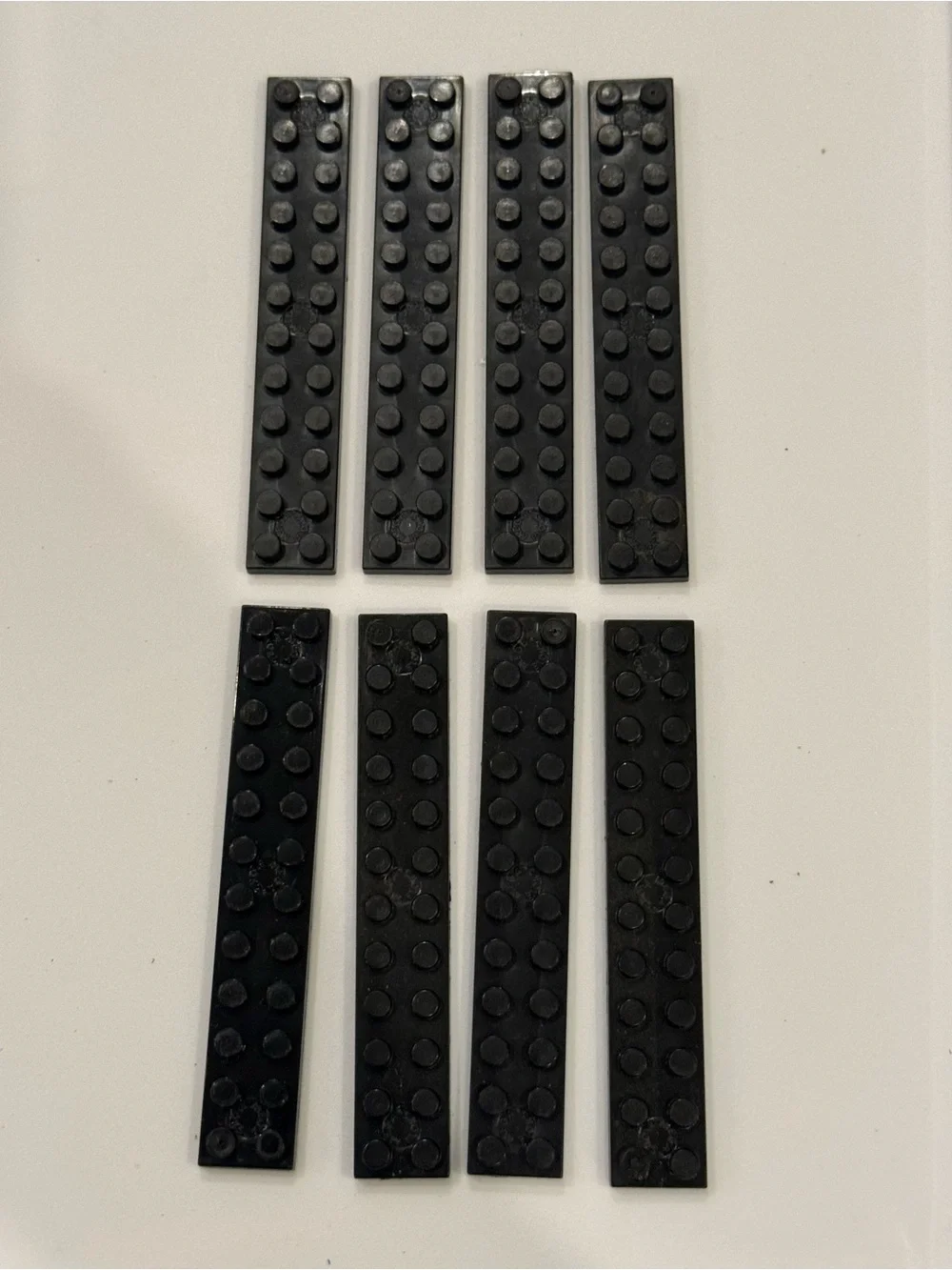 Lot of 8 Genuine LEGO Black 2x12 2445 Plate Building Bricks Flat Base Parts
